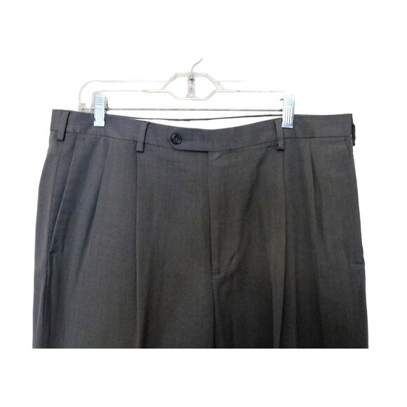 Dockers Slacks 36x30 Actual L 29.5 Gray Pants Relaxed Pleated Front Cuffed Hem - Picture 4 of 7